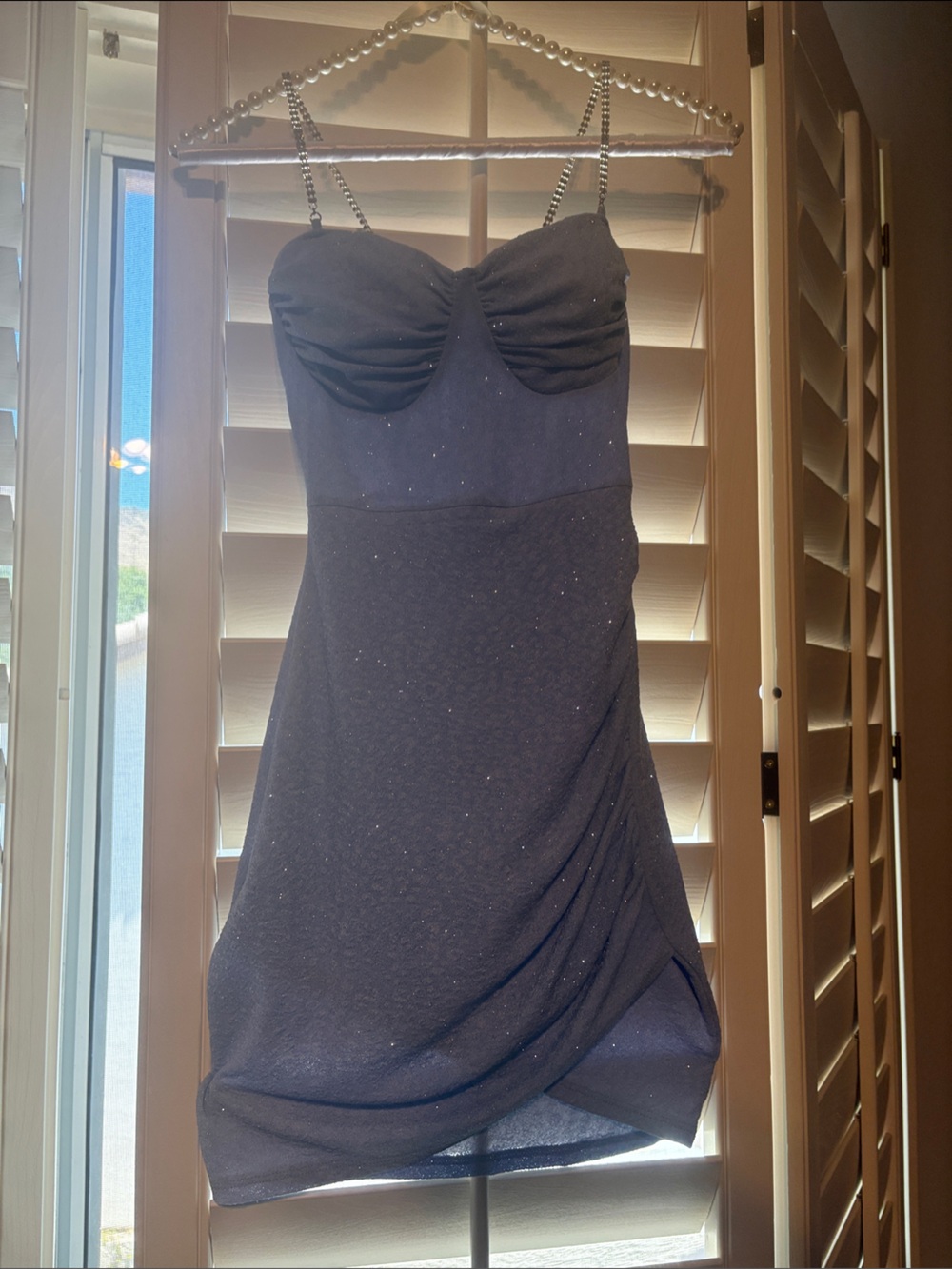 Windsor Light Blue Sparkle Mini Dress